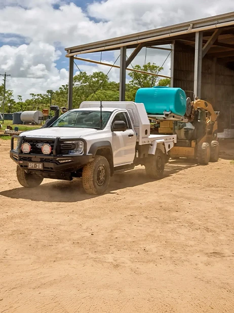 Ford pickup on site