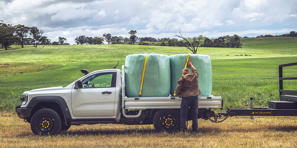 Loading equipment into a Ford pickup